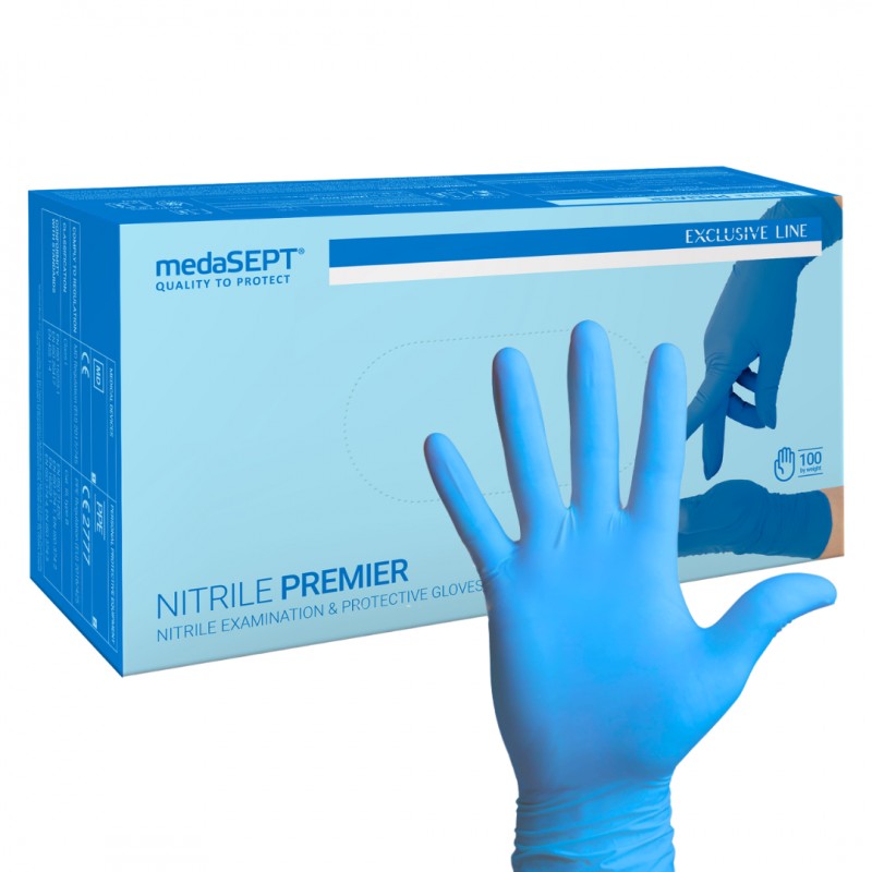Rękawiczki nitrylowe niebieskie medaSEPT Nitrilex Premier 100 szt.