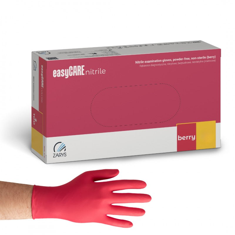 Rękawiczki nitrylowe malinowe easyCARE Nitrile Berry