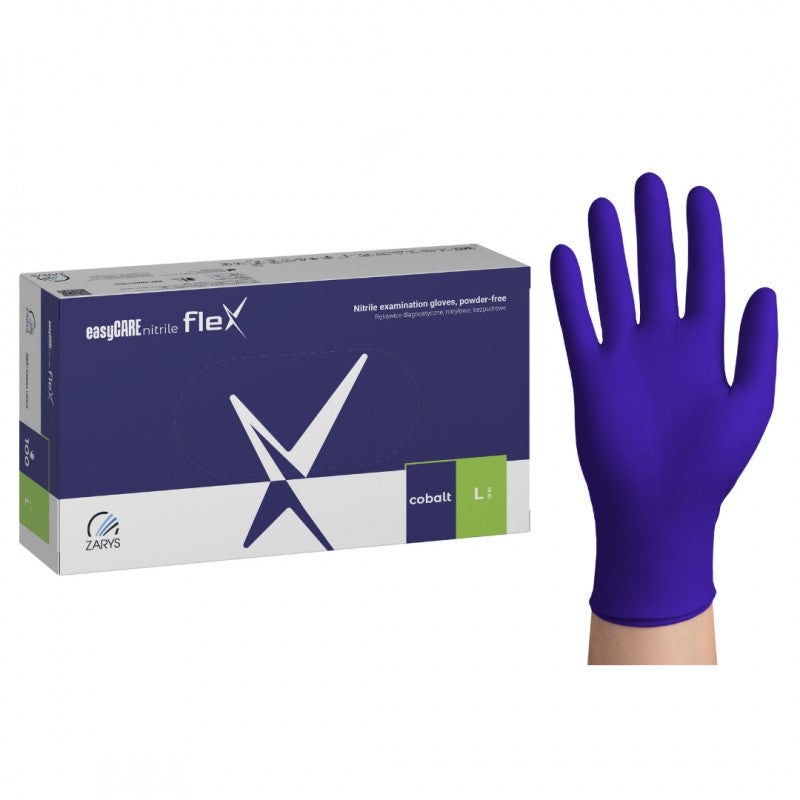 Rękawiczki nitrylowe kobaltowe easyCARE Nitrile Flex Cobalt