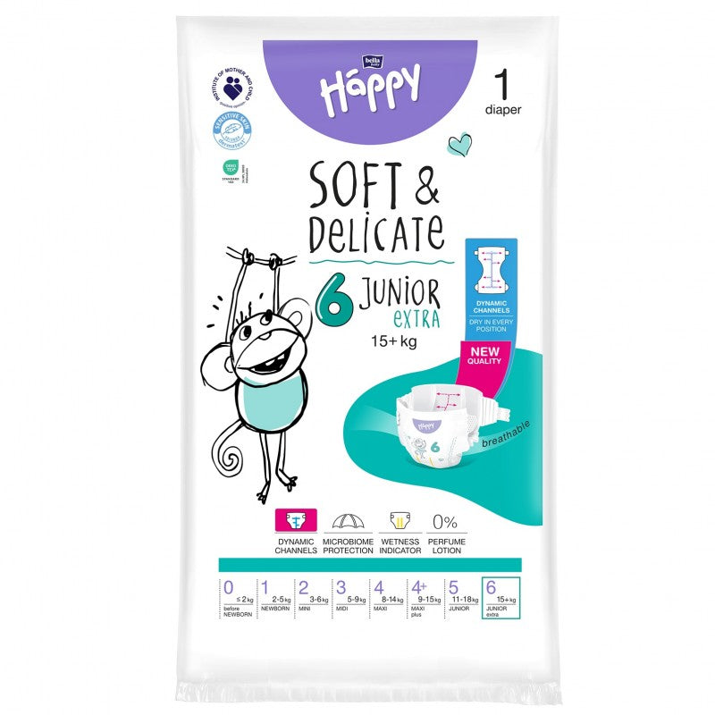 Pieluszki Bella Baby Happy 6 Junior Extra 15+kg