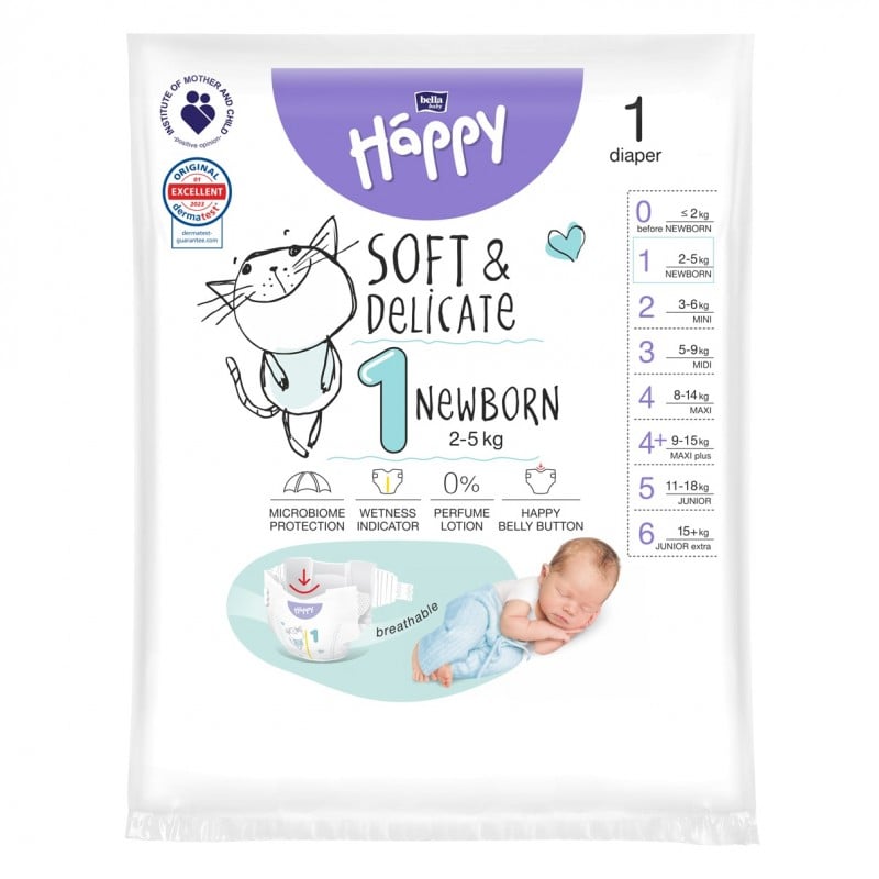 Pieluszki Bella Happy 1 Newborn 2-5 kg
