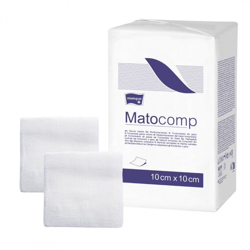 Niejałowe kompresy z gazy Matocomp 100 szt.