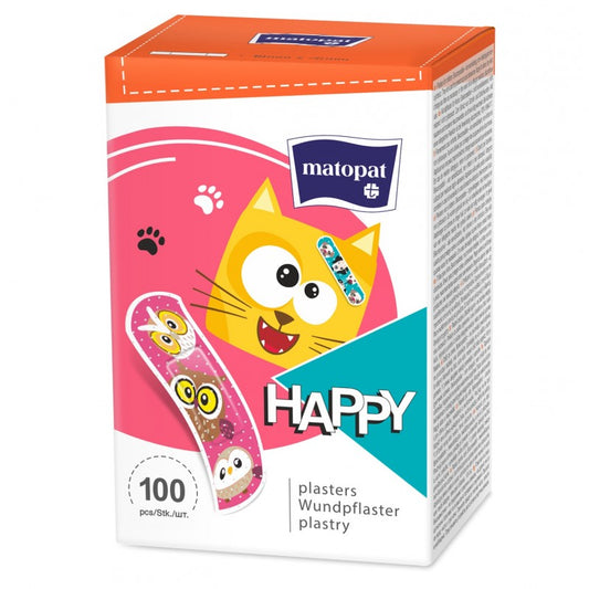Plastry z opatrunkiem dla dzieci Matopat HAPPY 100 szt.