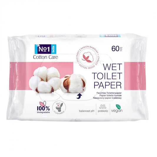 Nawilżany papier toaletowy Bella No1 Cotton Care