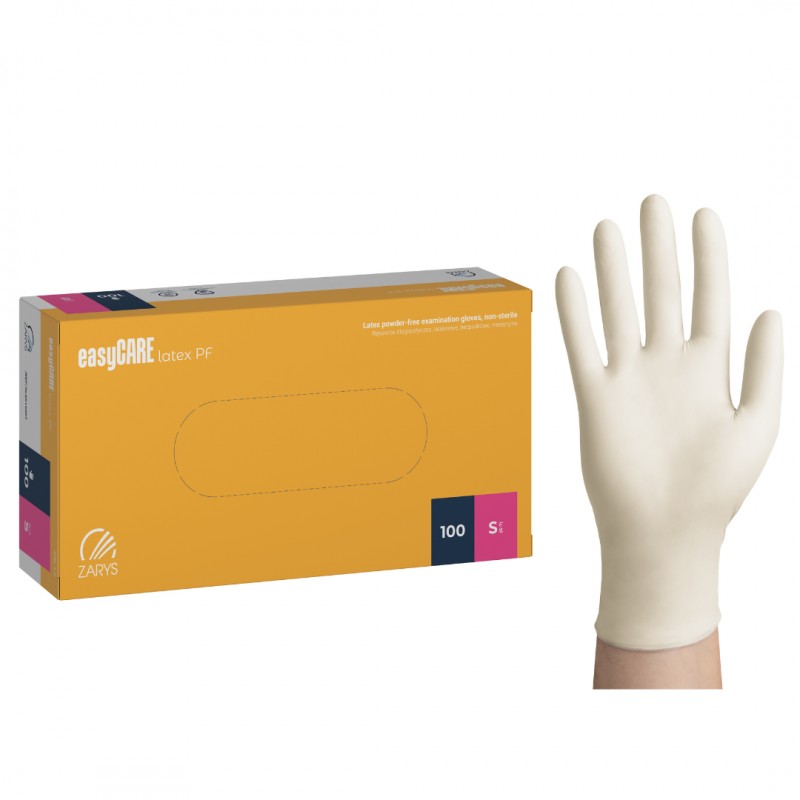 Rękawiczki lateksowe bezpudrowe easyCARE latex PF 100 szt.