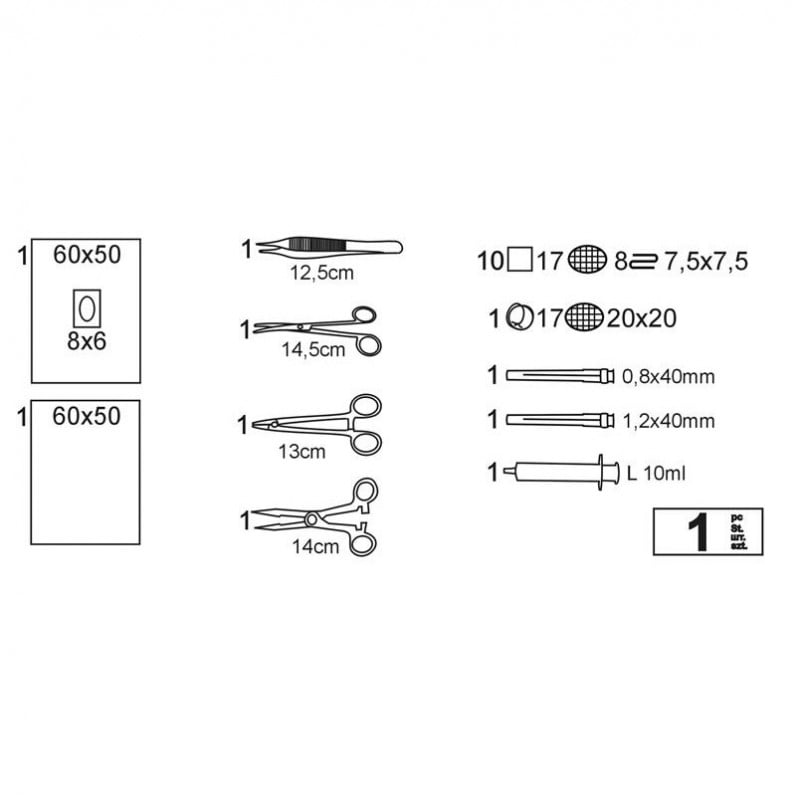 Zestaw do zakładania szwów Torebka papierowo-foliowa Matoset