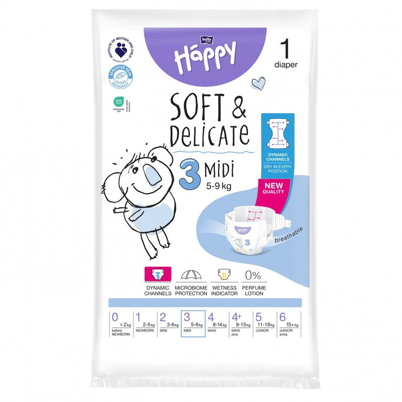 Pieluszki Bella Baby Happy 3 Midi 5-9 kg