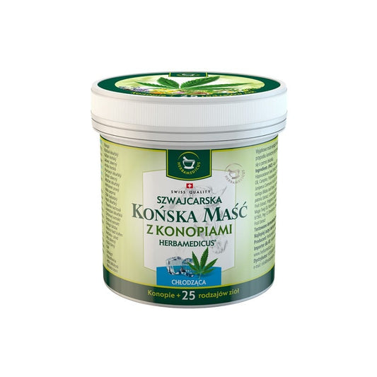 Chłodząca maść końska Herbamedicus z konopiami