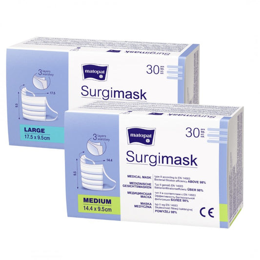 Maski jednorazowe medyczne Matopat Surgimask typ II
