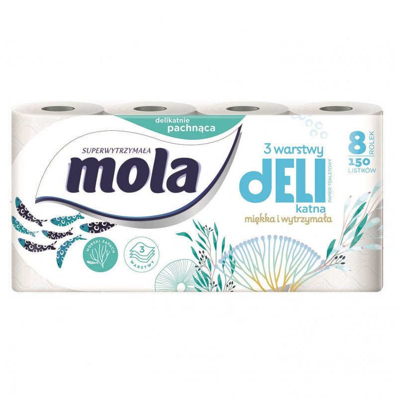 Papier toaletowy Mola Delikatna Morska 8 szt.
