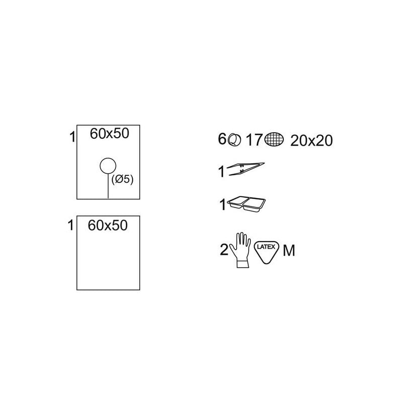 Matoset Zestaw zabiegowy jałowy Torebka papierowo-foliowa z etykietą TAG