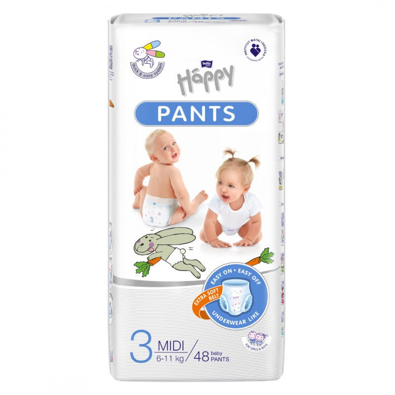 Pieluchomajtki dla dzieci Happy Pants Midi 6-11 kg
