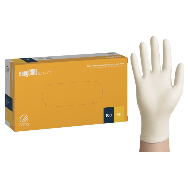 Rękawiczki lateksowe bezpudrowe easyCARE latex PF 100 szt.