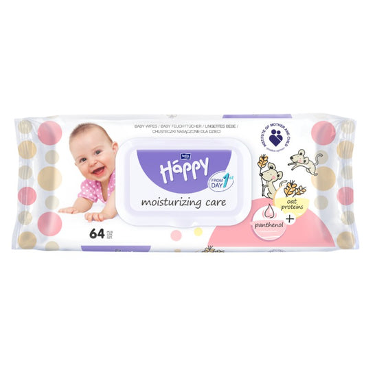 Chusteczki nawilżane Bella Baby Happy z proteinami owsa i panthenolem 64 szt.