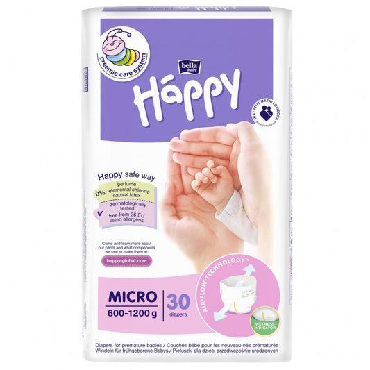 Pieluszki Bella Happy Micro 600-1200 g 30 szt.