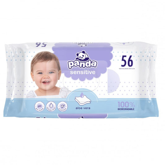Chusteczki nawilżane Panda Sensitive z aloesem 56 szt.