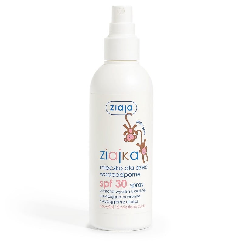 Wodoodporne mleczko dla dzieci Ziajka SPF 30 Spray