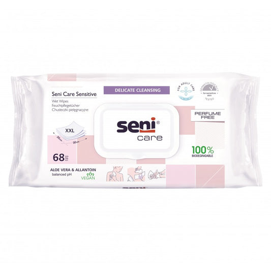 Biodegradowalne chusteczki nasączane Seni Care Sensitive 68 szt.