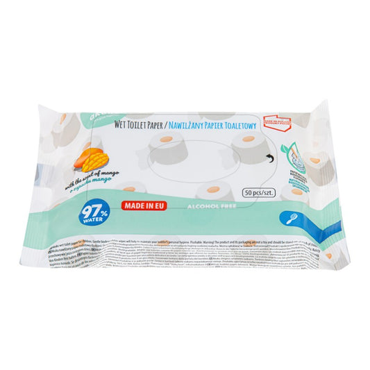 Nawilżany papier toaletowy o zapachu mango Akuku 50 szt.