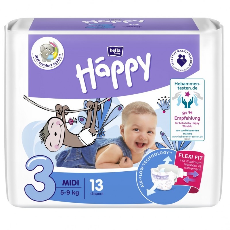 Pieluszki Bella Happy 3 Midi 5-9 kg