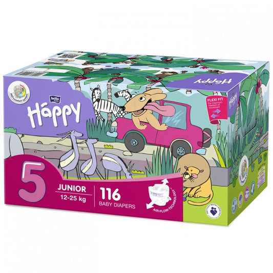 Pieluszki Bella Baby Happy Junior Flexi Fit Box 116 szt.