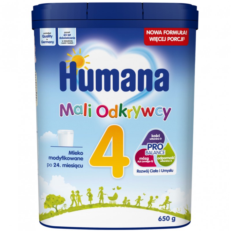 Mleko następne 4 Humana Mali Odkrywcy po 24. miesiącu 650 g