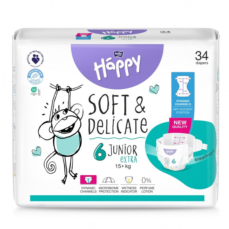 Pieluszki Bella Baby Happy 6 Junior Extra 15+kg