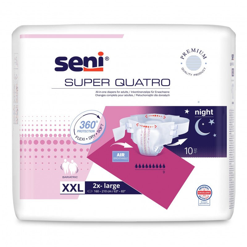 Seni Super Quatro pieluchomajtki dla dorosłych zapinane na rzepy