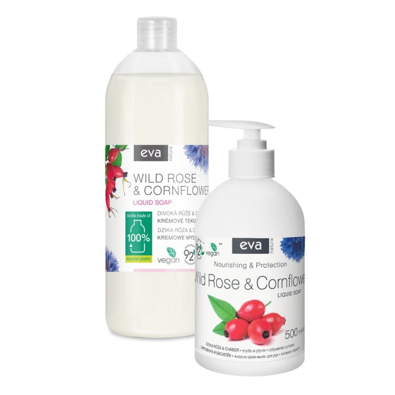 Mydło w płynie Dzika Róża i chaber Eva Natura