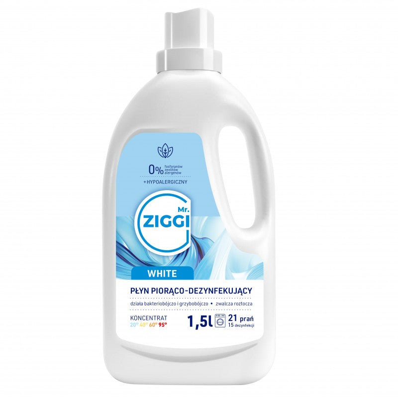 Dezynfekujący płyn do prania białego Mr. ZIGGI White 1,5l
