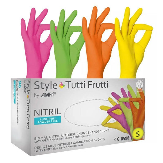 Rękawiczki jednorazowe nitrylowe kolorowe Ampri Style Tutti Frutti
