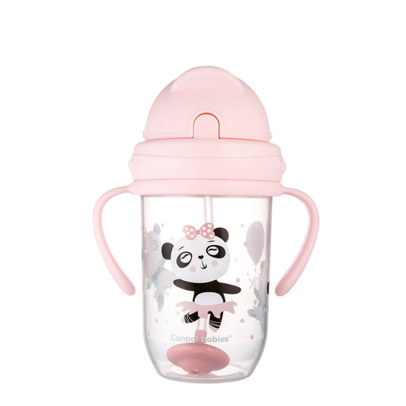 Kubek niekapek z rurką i odważnikiem Canpol Babies EXOTIC ANIMALS 270 ml