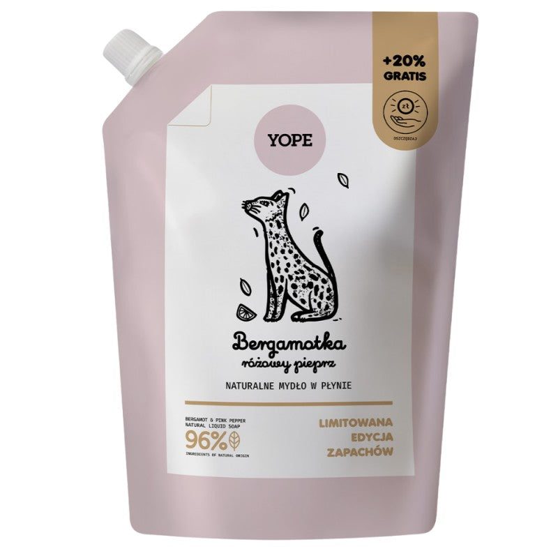 Mydło w płynie YOPE Bergamotka i różowy pieprz 600 ml