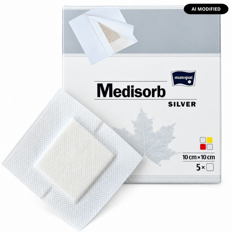 Opatrunek ze srebrem na trudno gojące się rany Medisorb SILVER 5 szt.