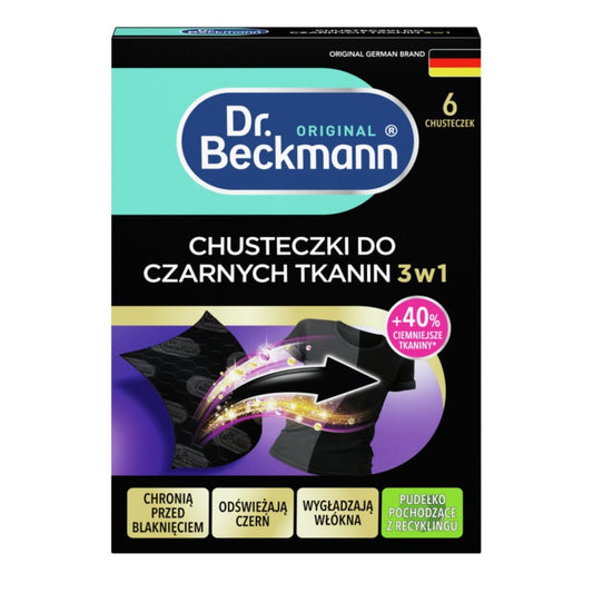 Chusteczki do czarnych tkanin 3 w 1 Dr. Beckmann 6 szt.