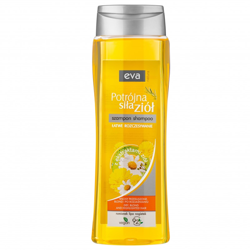 Szampon do włosów blond i suchych Eva Natura Potrójna Siła Ziół 400 ml
