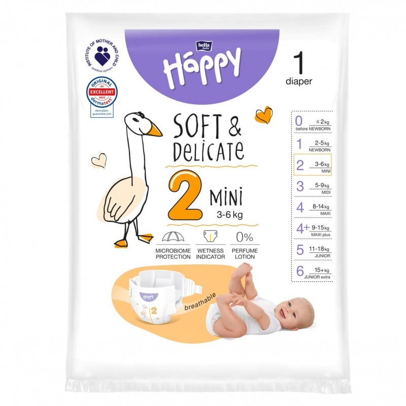 Pieluszki Bella Happy 2 Mini 3-6 kg