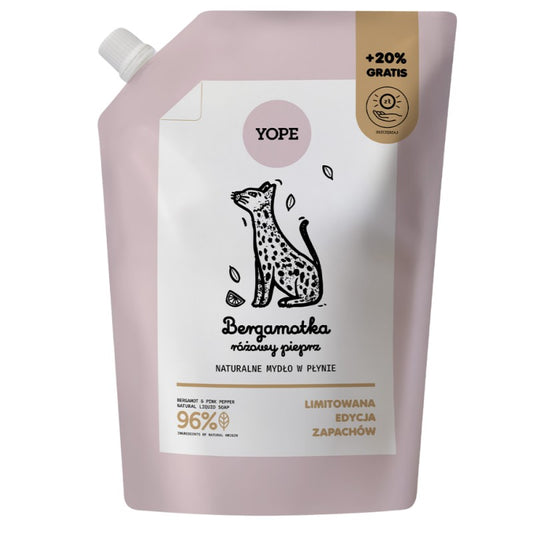 Mydło w płynie YOPE Bergamotka i różowy pieprz 600 ml