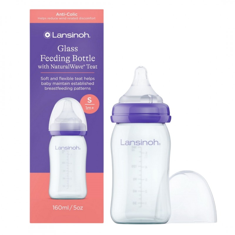 Szklana butelka ze smoczkiem Natural Wave Lansinoh