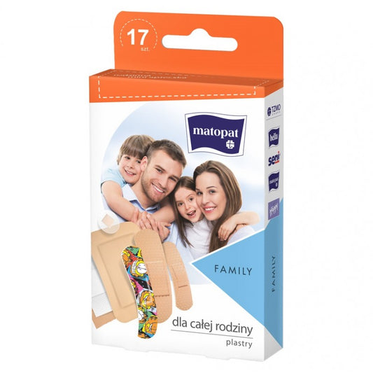 Uniwersalne plastry z opatrunkiem dla całej rodziny Family Matopat 17 szt.