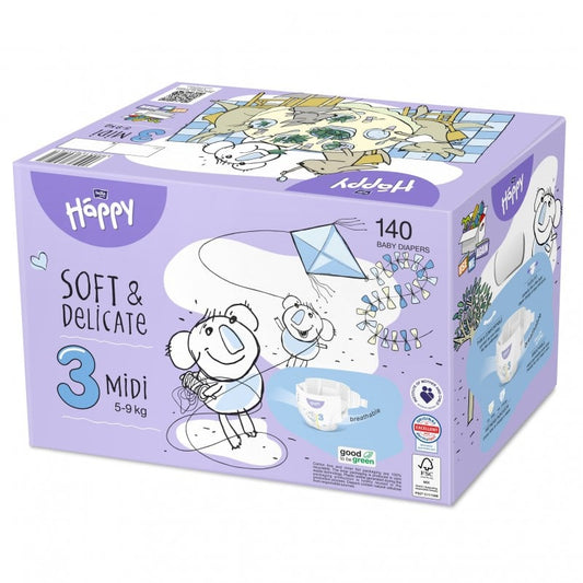 Pieluszki Bella Happy 3 Midi BOX 140 szt.