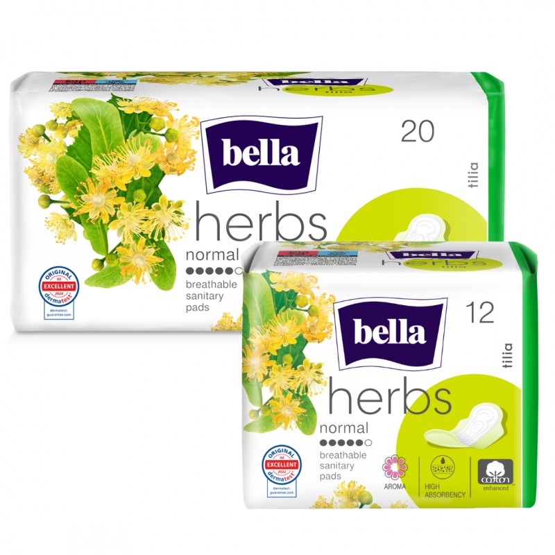 Podpaski higieniczne Bella Herbs z kwiatem lipy