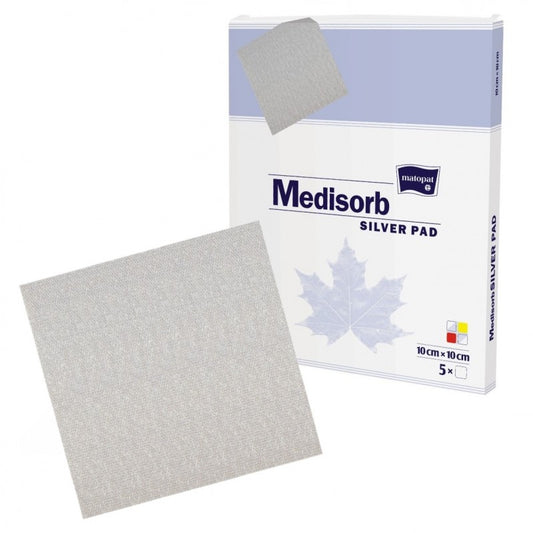 Opatrunek ze srebrem na trudno gojące się rany Medisorb SILVER PAD 5 szt.