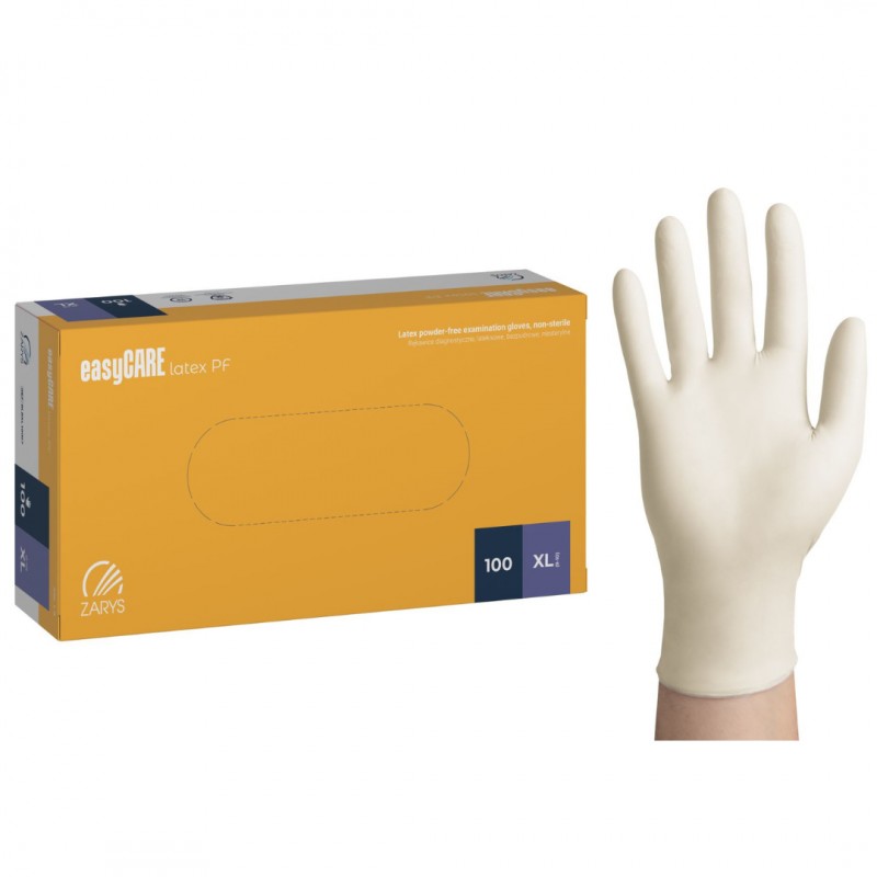 Rękawiczki lateksowe bezpudrowe easyCARE latex PF 100 szt.