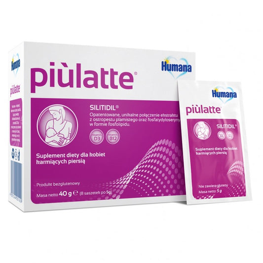 Suplement diety dla kobiet karmiących piersią Humana Piulatte 8 saszetek