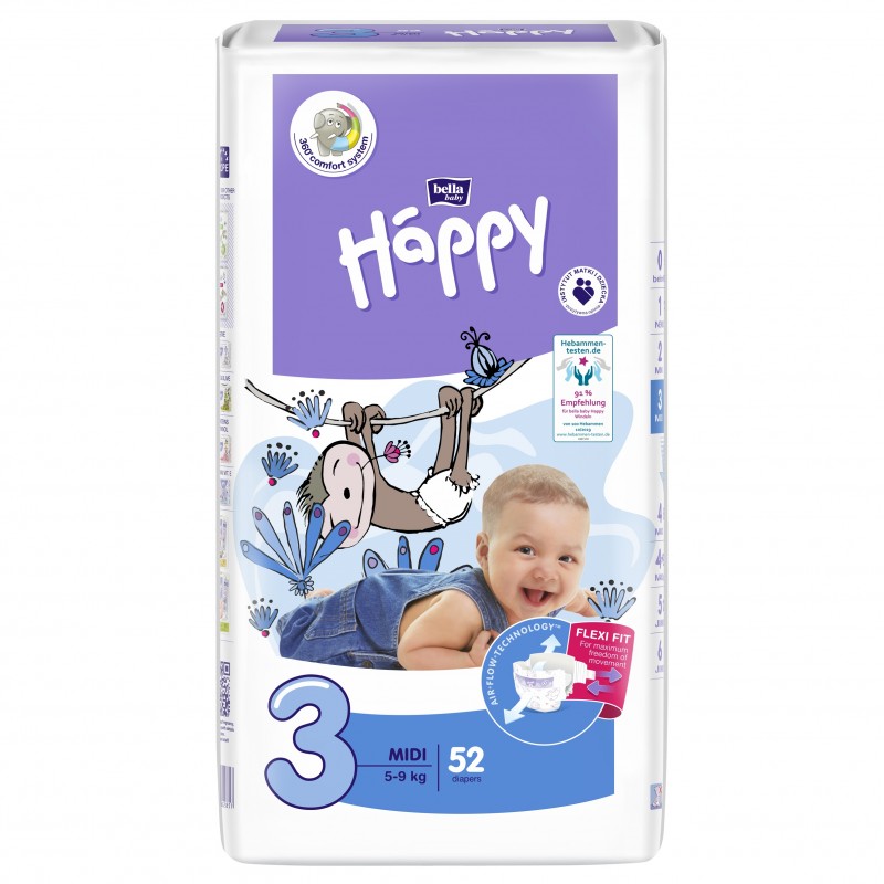 Pieluszki Bella Happy 3 Midi 5-9 kg
