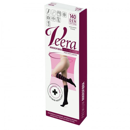 Podkolanówki uciskowe z mikrofibry Veera Premium 140 DEN