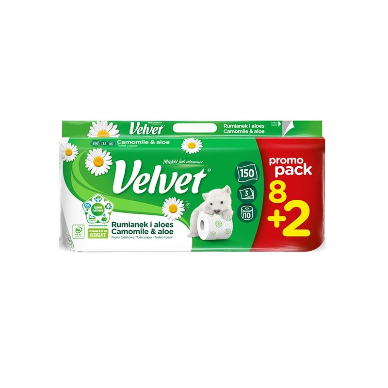 Papier toaletowy Velvet Camomile & Aloe 8+2 szt.