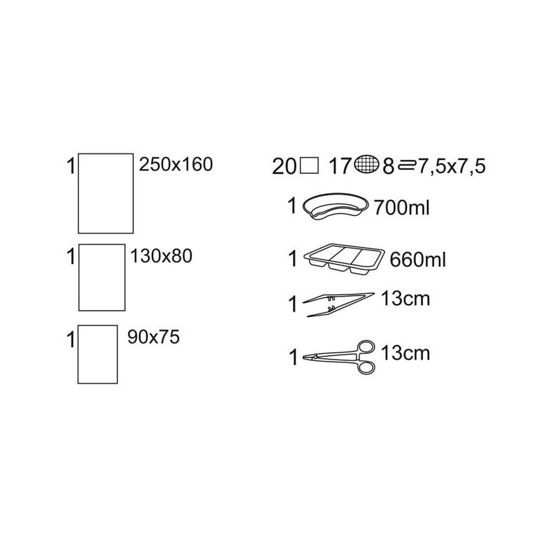 Matoset Zestaw zabiegowy jałowy Torebka papierowo-foliowa z etykietą TAG