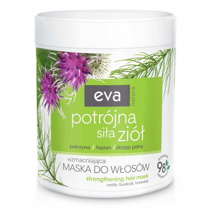Wzmacniająca maska do włosów Eva Natura Potrójna Siła Ziół 500 ml